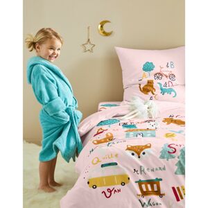 Blancheporte Detská posteľná bielizeň Abeceda, bavlna ružová obliečka na prikrývku140x200cm