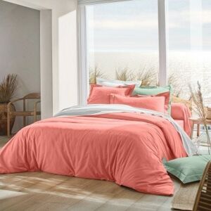 Blancheporte Jednofarebná posteľná bielizeň, polybavlna koralová obliečka na prikrýv. 200x200cm