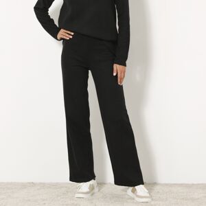 Blancheporte Rovné nohavice z česaného úpletu s pružným pásom čierna 42/44